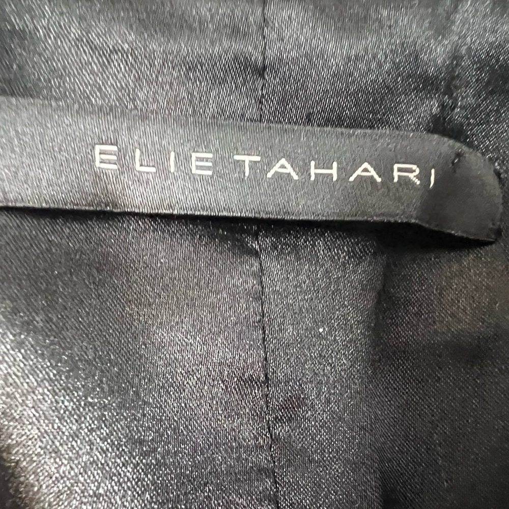 Elie Tahari Womens Blazer Suit 8 Black Gray Career Jacket Wool Blend 949 - Picture 2 of 4